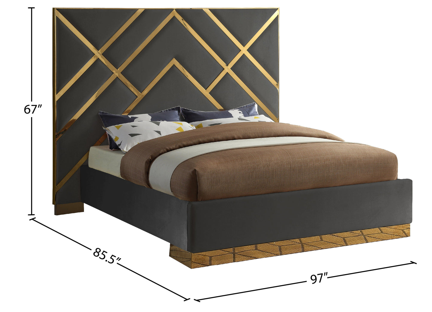 Vector Velvet Bed - Furniture Depot