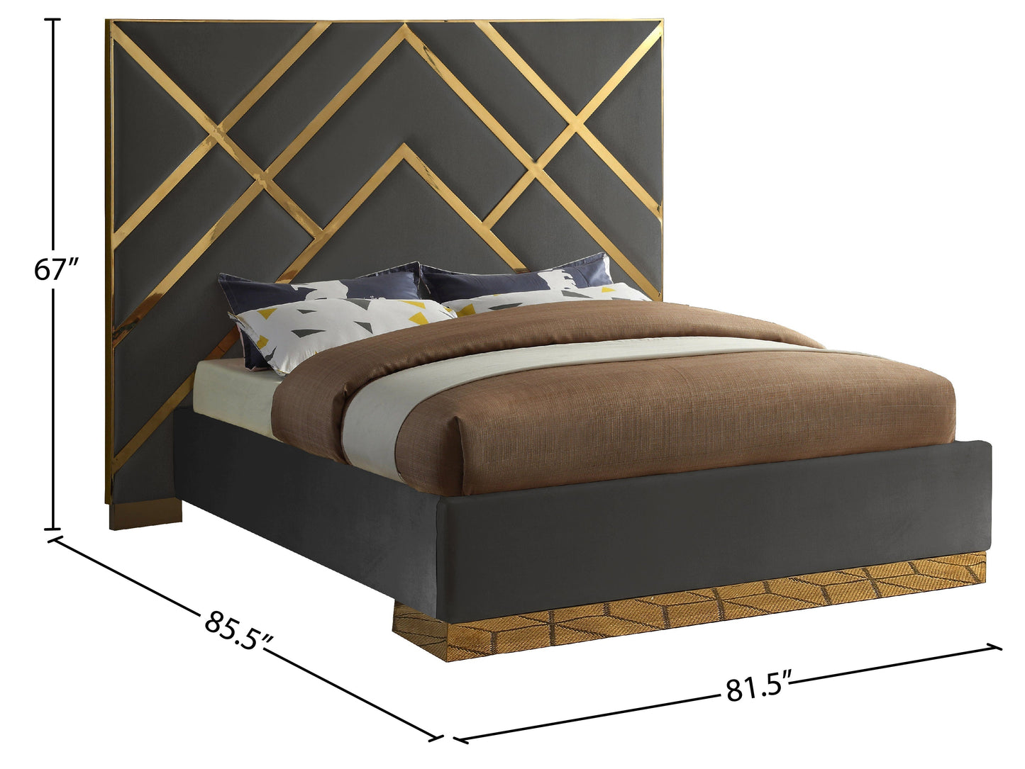 Vector Velvet Bed - Furniture Depot