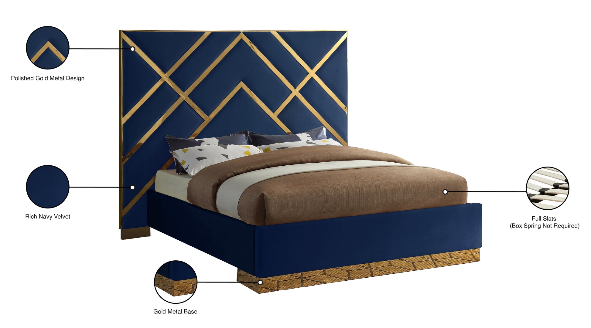 Vector Velvet Bed - Furniture Depot