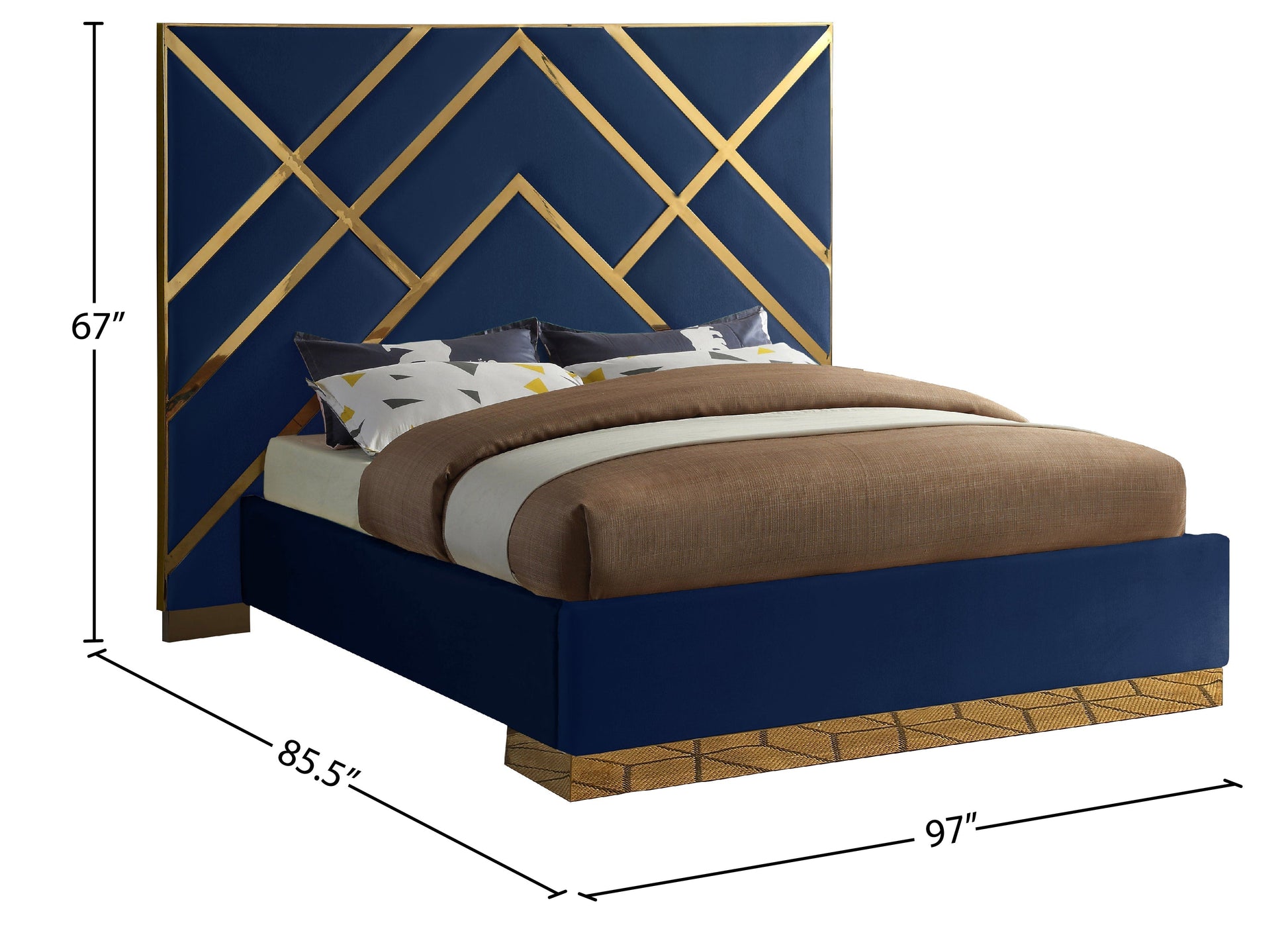 Vector Velvet Bed - Furniture Depot