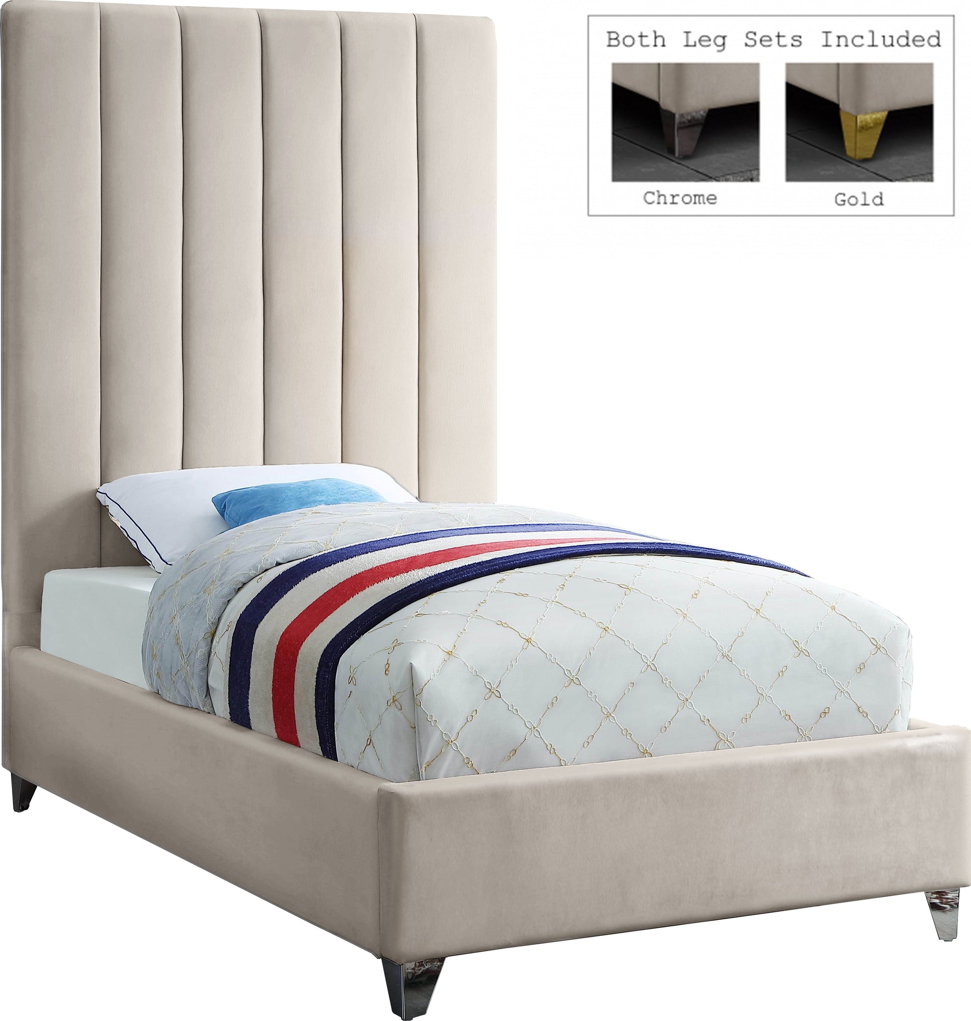 Via Velvet Bed - Furniture Depot (7679026692344)