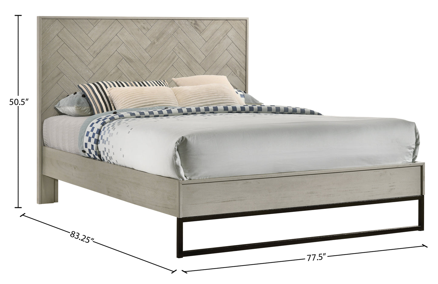 Weston Grey Stone King Bed (3 Boxes) - Furniture Depot (7679026823416)