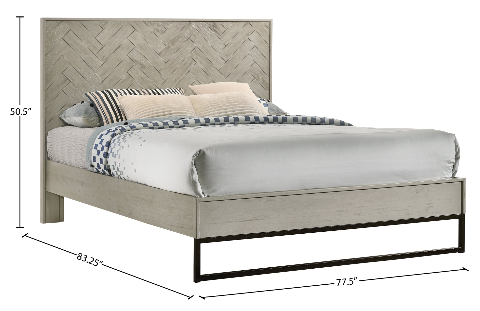 Weston Grey Stone King Bed (3 Boxes) - Furniture Depot (7679026823416)