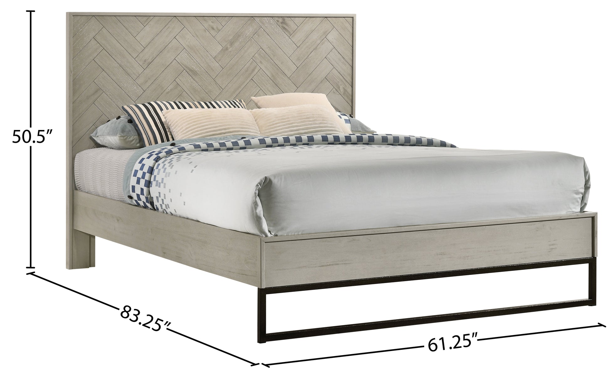 Weston Grey Stone Queen Bed (3 Boxes) - Furniture Depot (7679026954488)