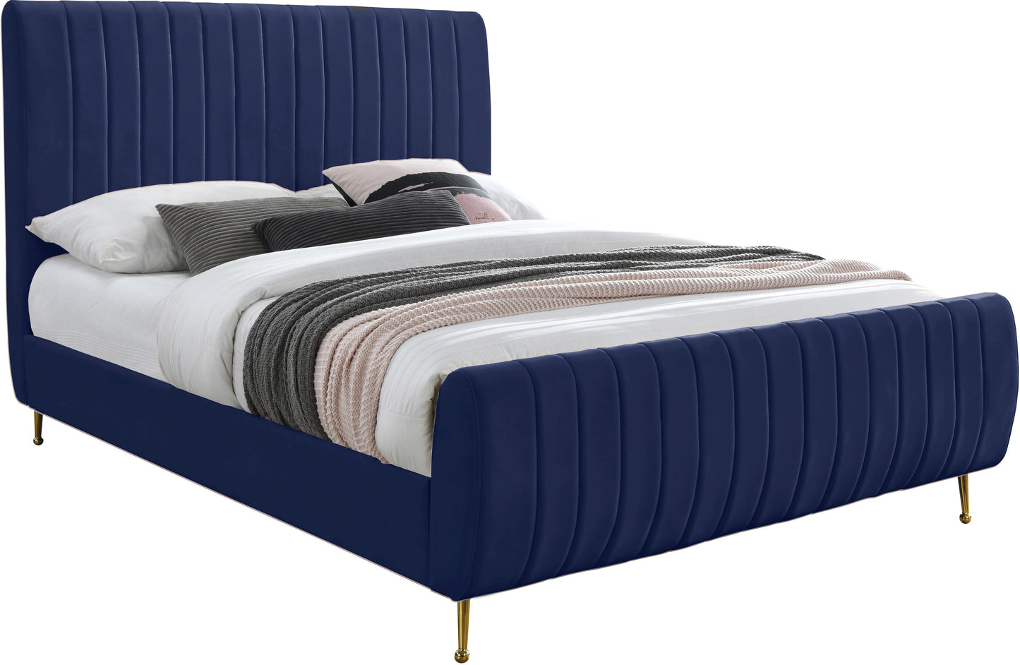 Zara Velvet Bed (3 Boxes) - Furniture Depot