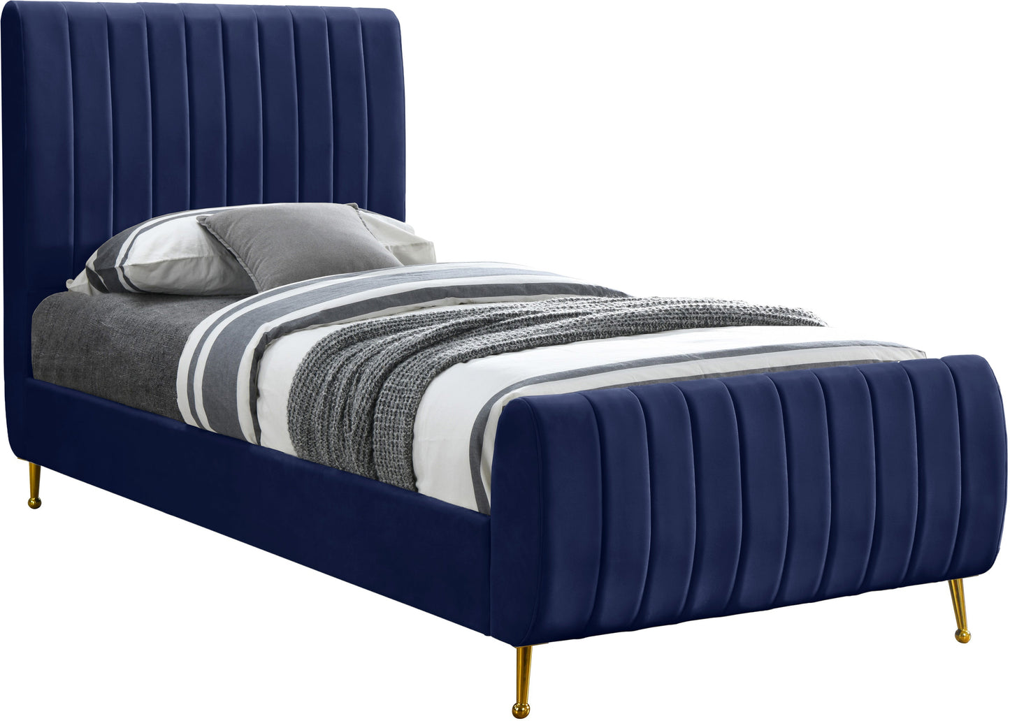 Zara Velvet Bed (3 Boxes) - Furniture Depot