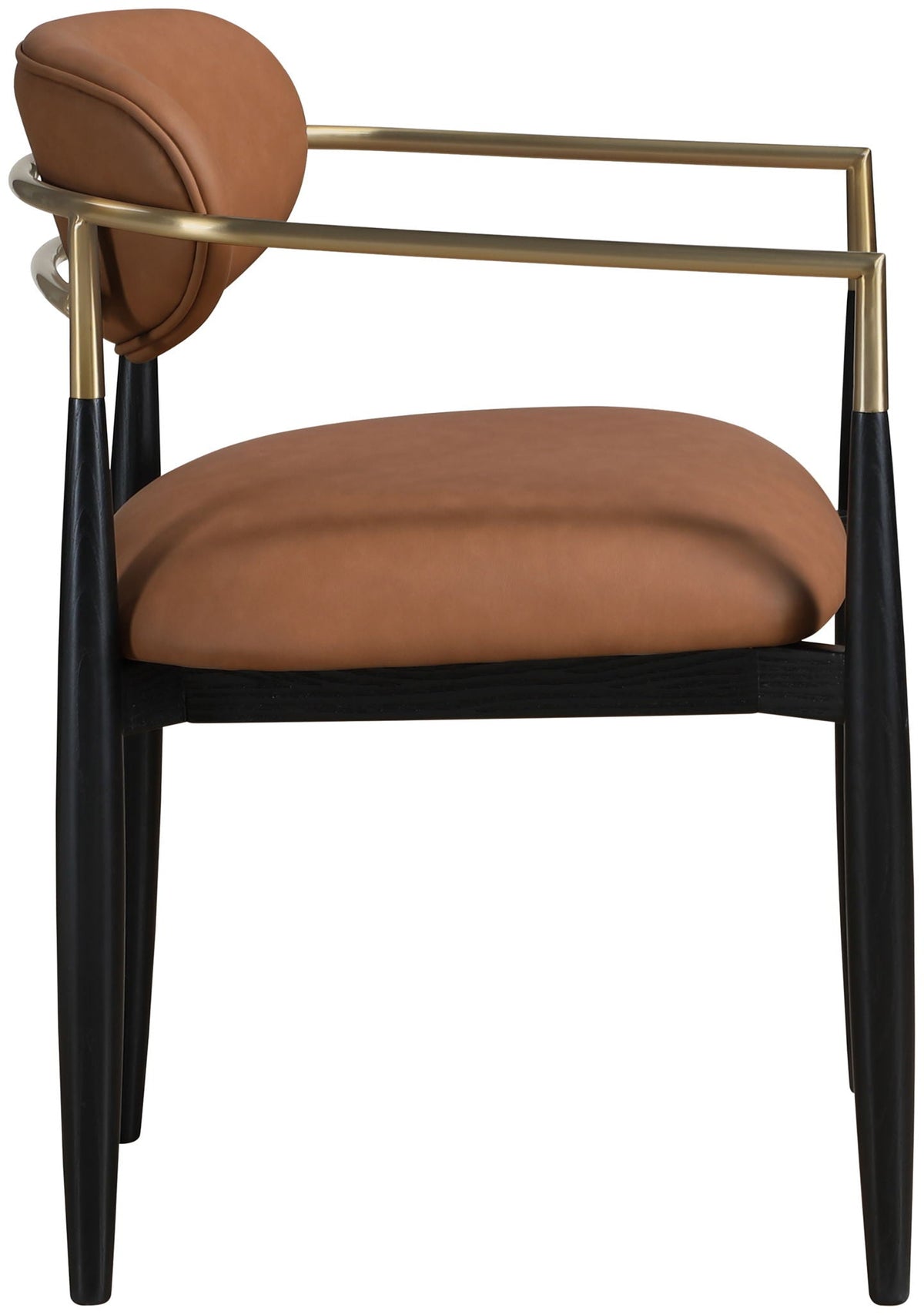 Riccio - Faux Leather Dining Arm Chair (Set of 2) - Black And Gold Frame
