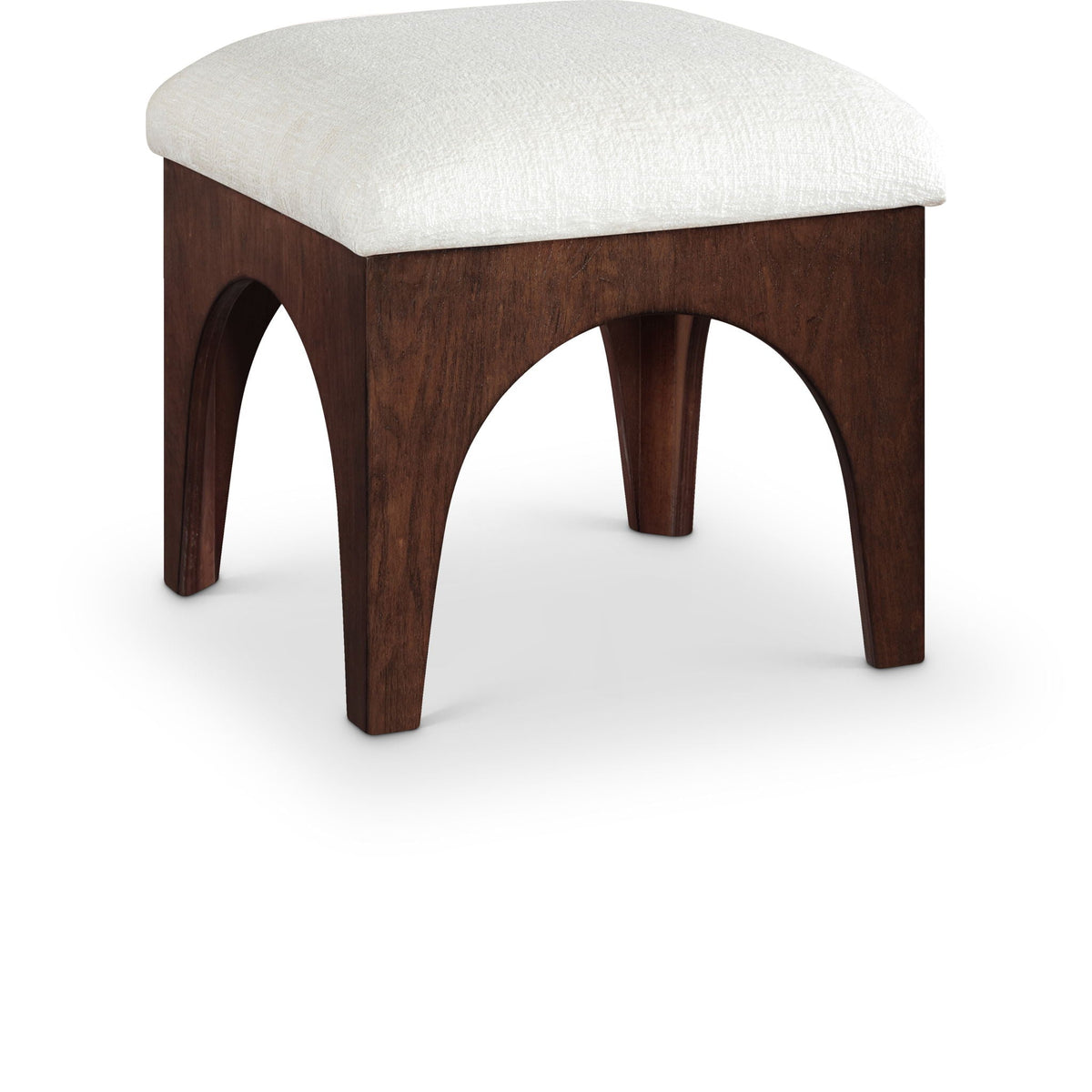 Lawson - Chenille Fabric Upholstered Ottoman - Walnut Base