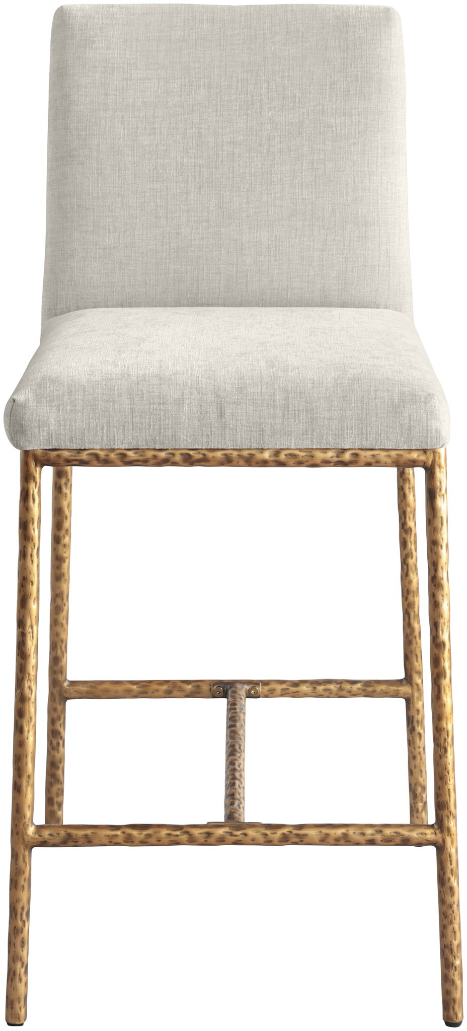 Reeves - Chenille Fabric Upholstered Counter Stool (Set of 2) - Gold Base
