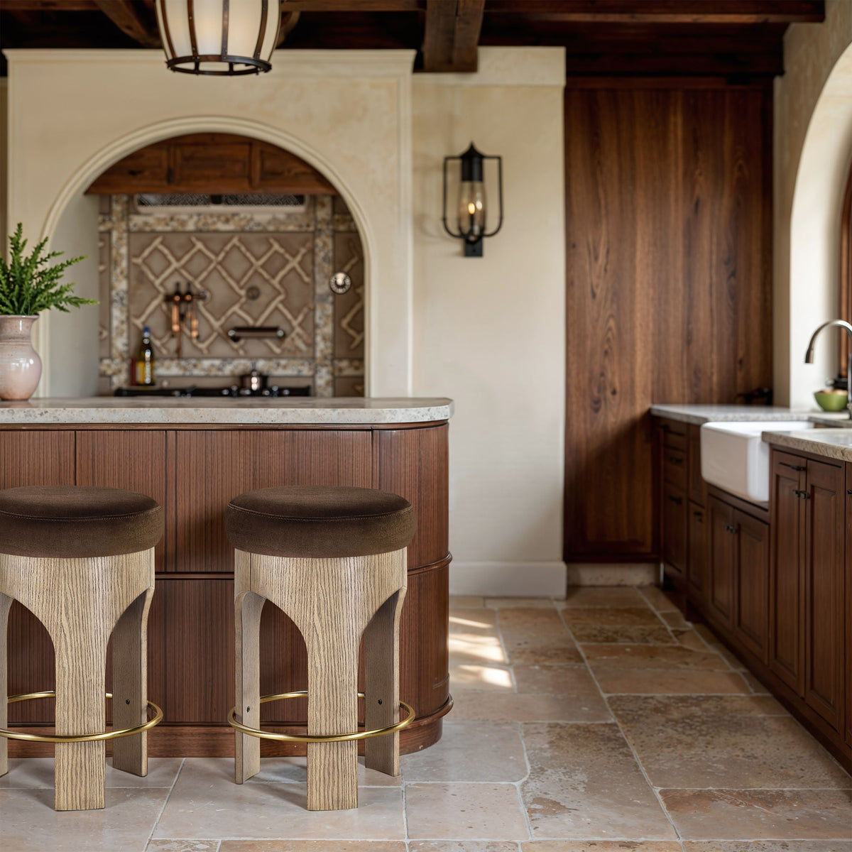Bocceli - Counter Stool - Natural Base
