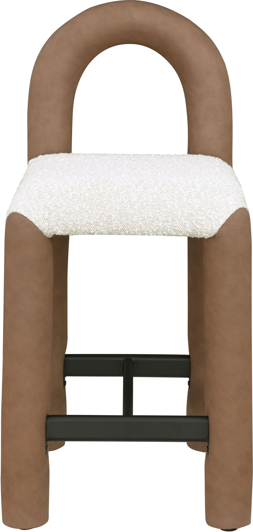 Amari - Vegan Leather and Boucle Fabric Stool