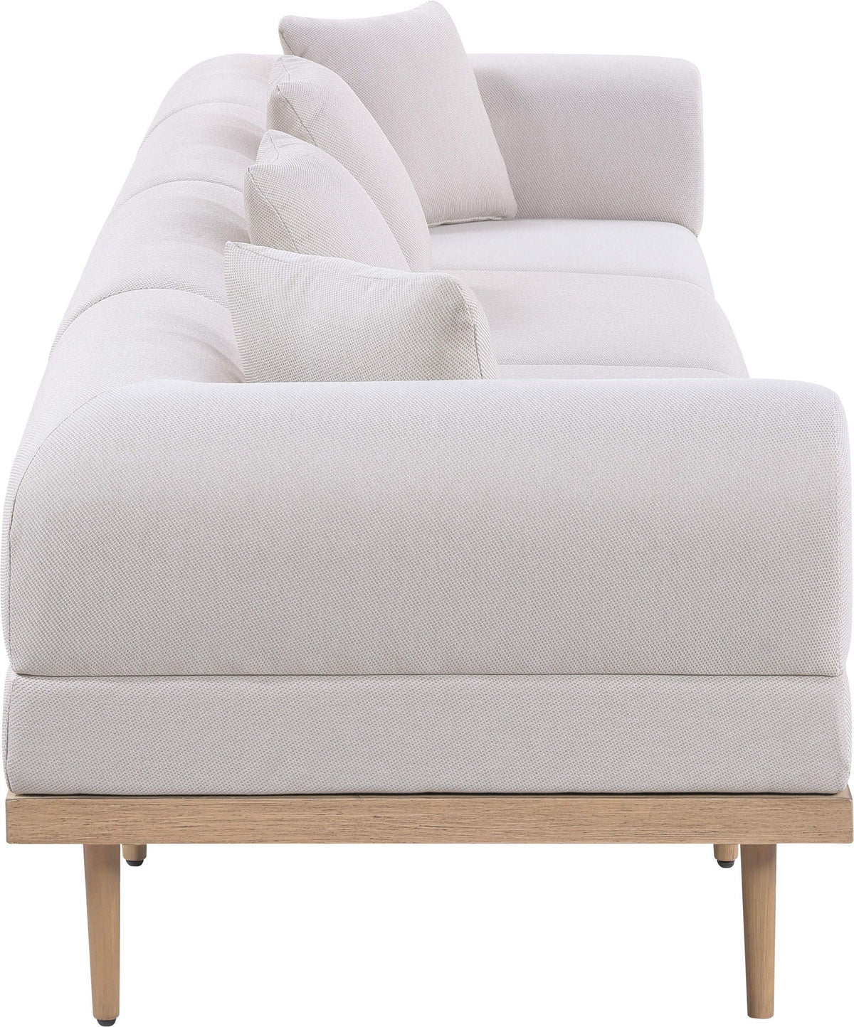 Laguna - 4 Piece Resilient Water Resistant Fabric 142" Upholstered Outdoor Patio Modular Sofa
