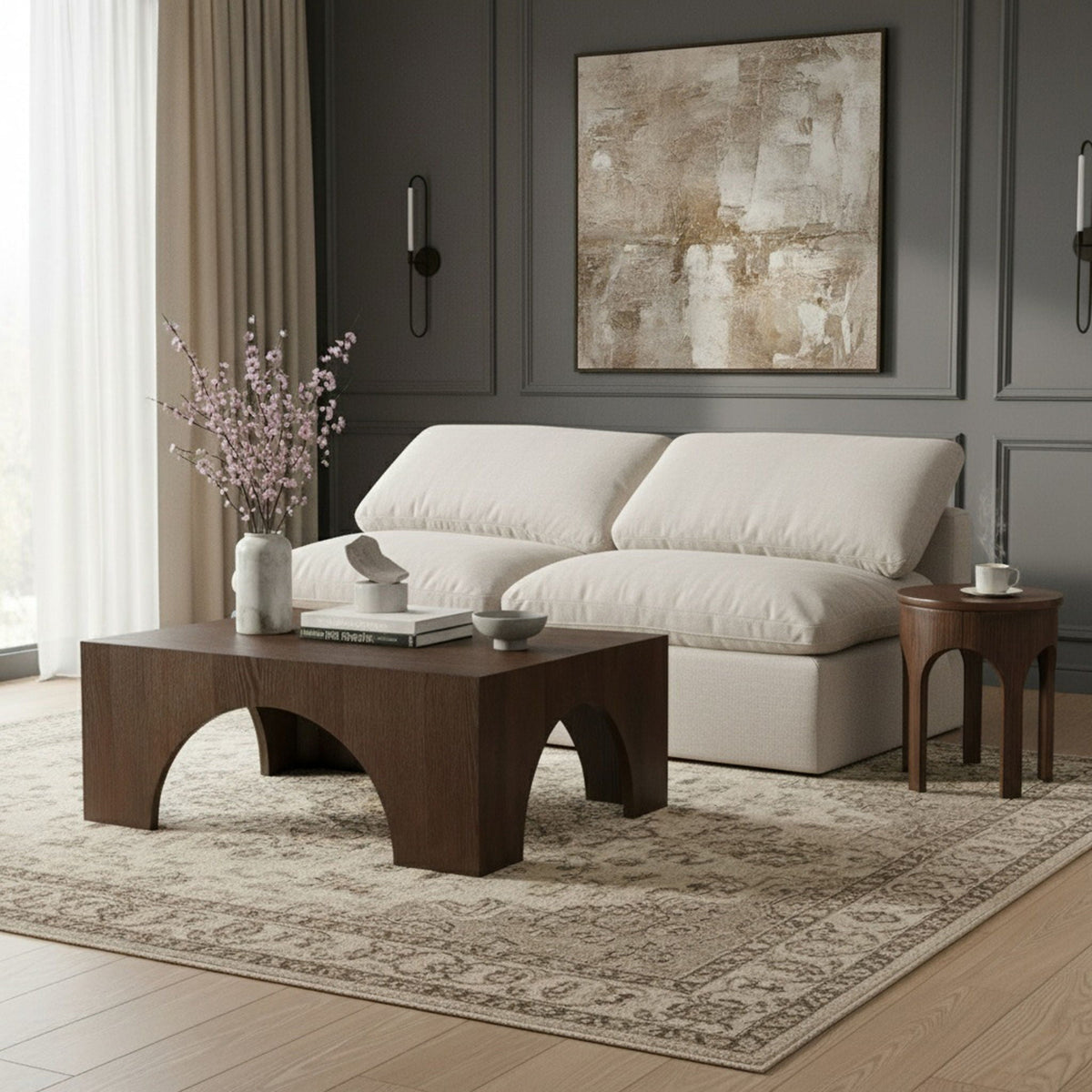Indulge - Linen 2 Seat Modular Armless Sofa