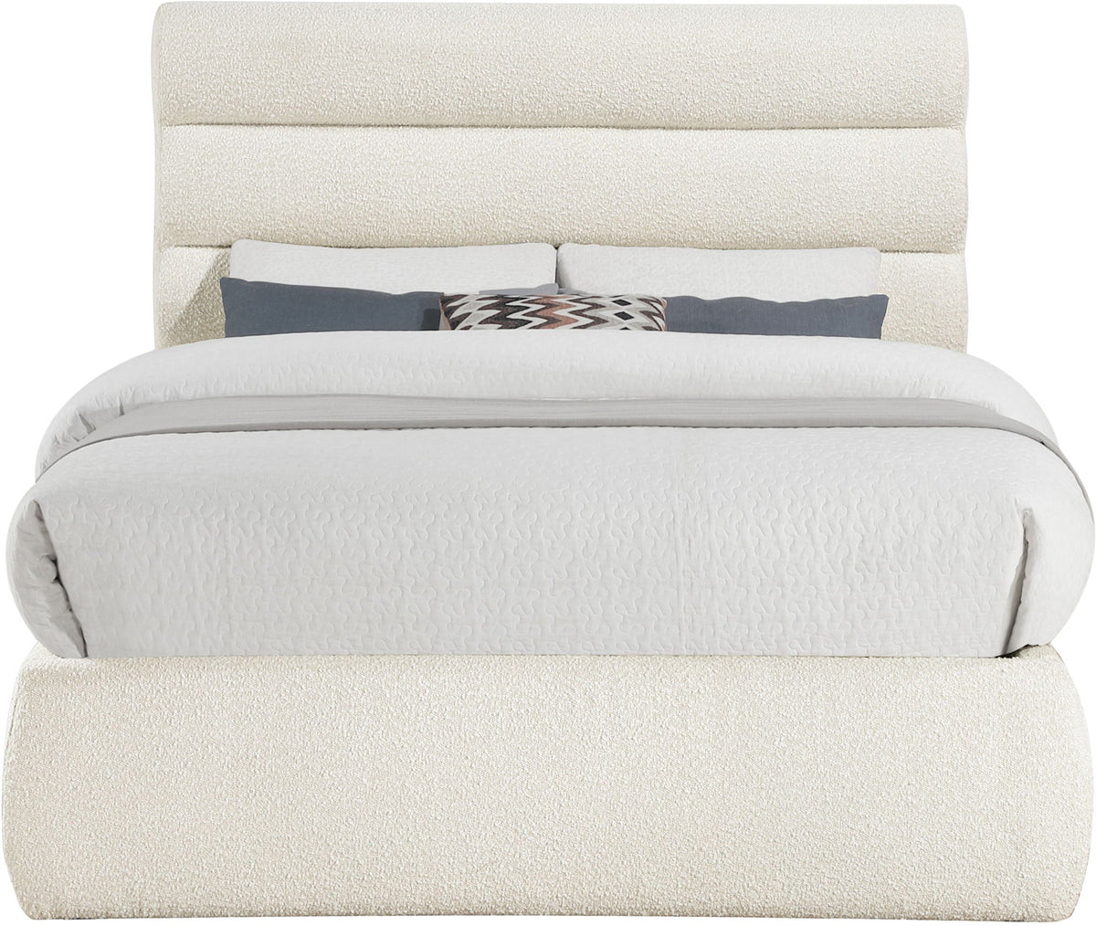 Adam - Boucle Fabric Bed With 52" Headboard