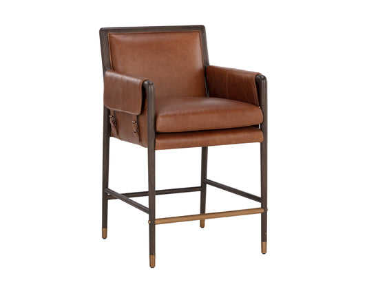Mauti Counter Stool - Brown - Shalimar Tobacco Leather
