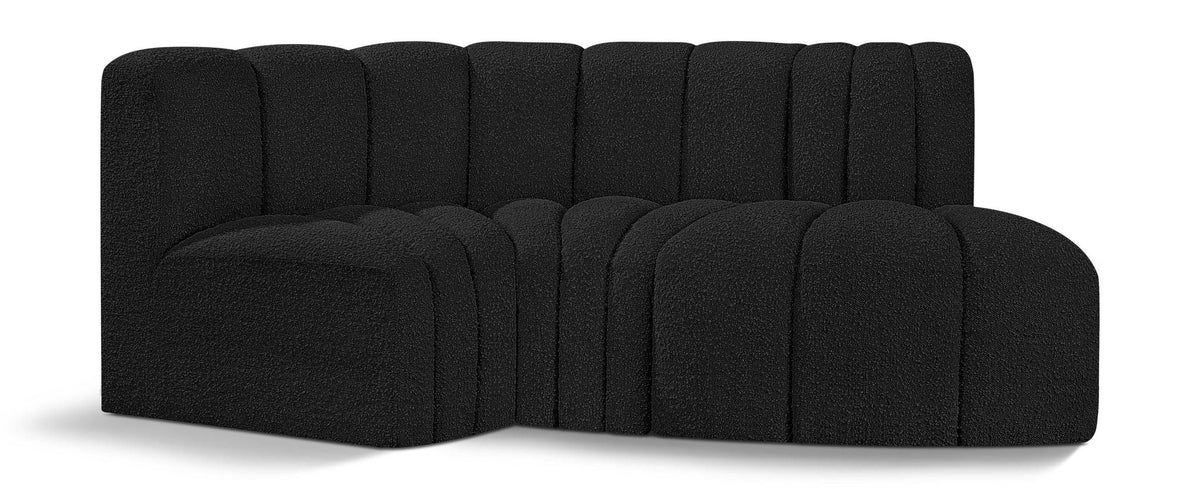 Arc - Boucle Fabric 3 Piece Modular L-Shaped Sofa