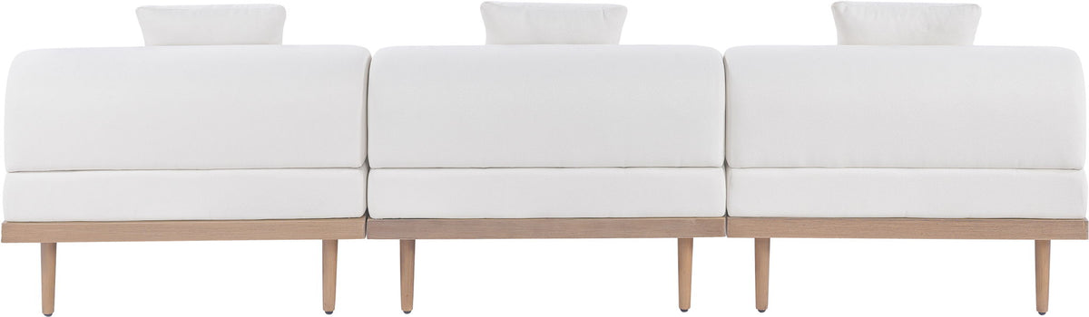 Laguna - 3 Piece Resilient Water Resistant Fabric 106.5" Outdoor Patio Armless Modular Sofa
