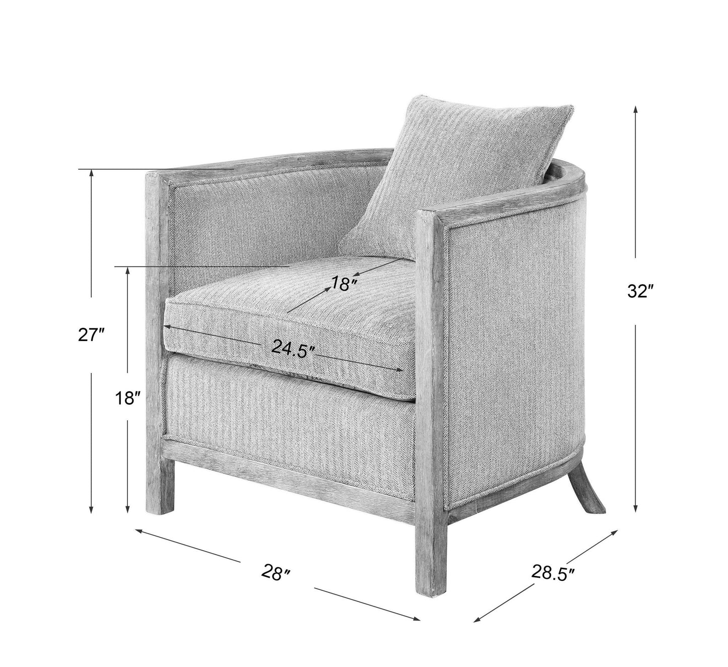 Viaggio - Chenille Accent Chair - Gray
