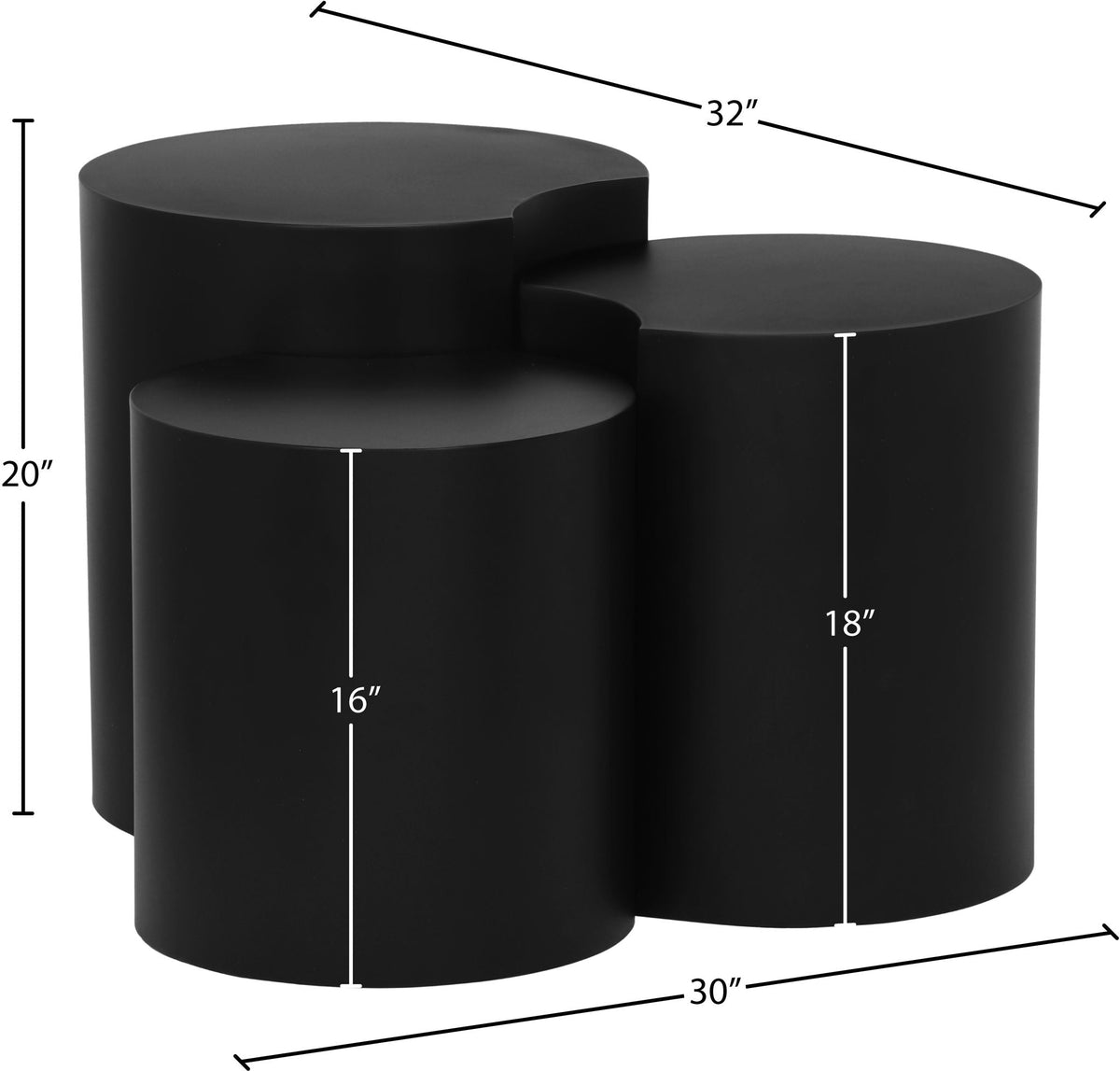 Dimple - 20" 3 Piece Modular End Table
