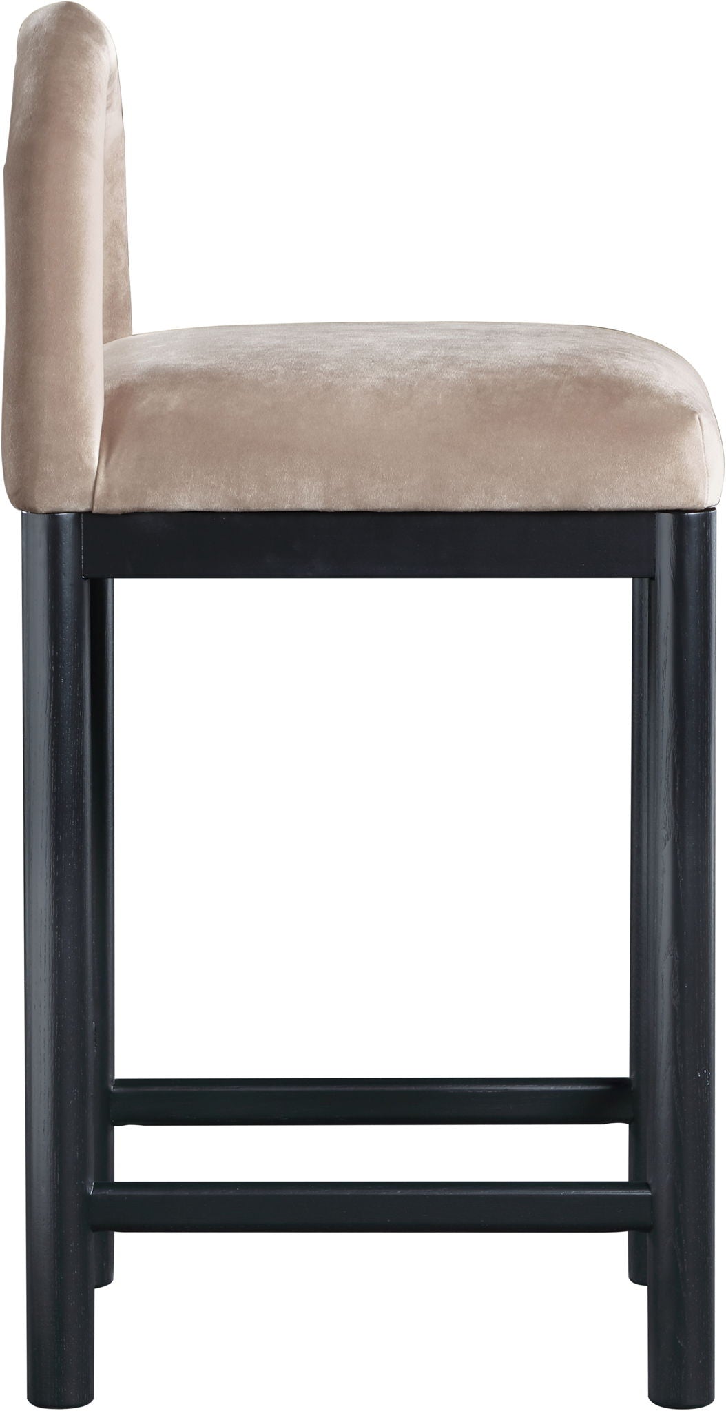 Conrad - Velvet Counter Stool With Black Legs