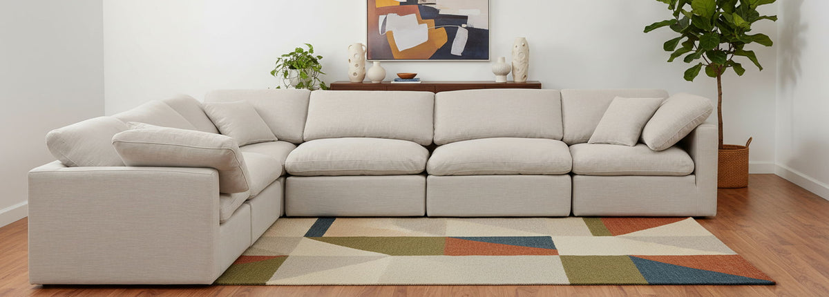 Indulge - Linen 6 Piece Modular Corner Sectional