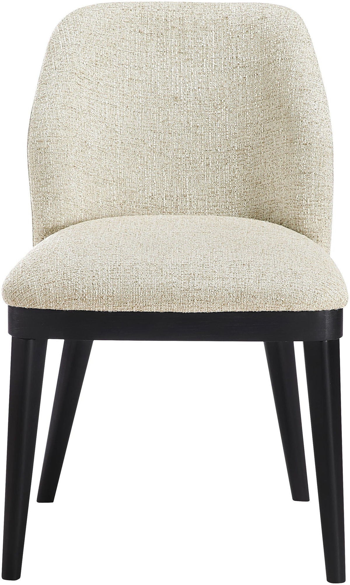 Valeo - Linen Textured Fabric Upholstered Dining Chair (Set of 2) - Painted Black Base