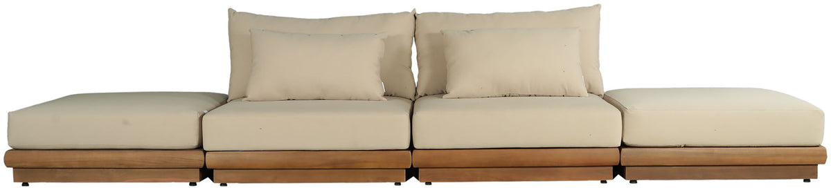 Mirella - 4 Piece Water Resistant Fabric Outdoor Patio Modular Sectional