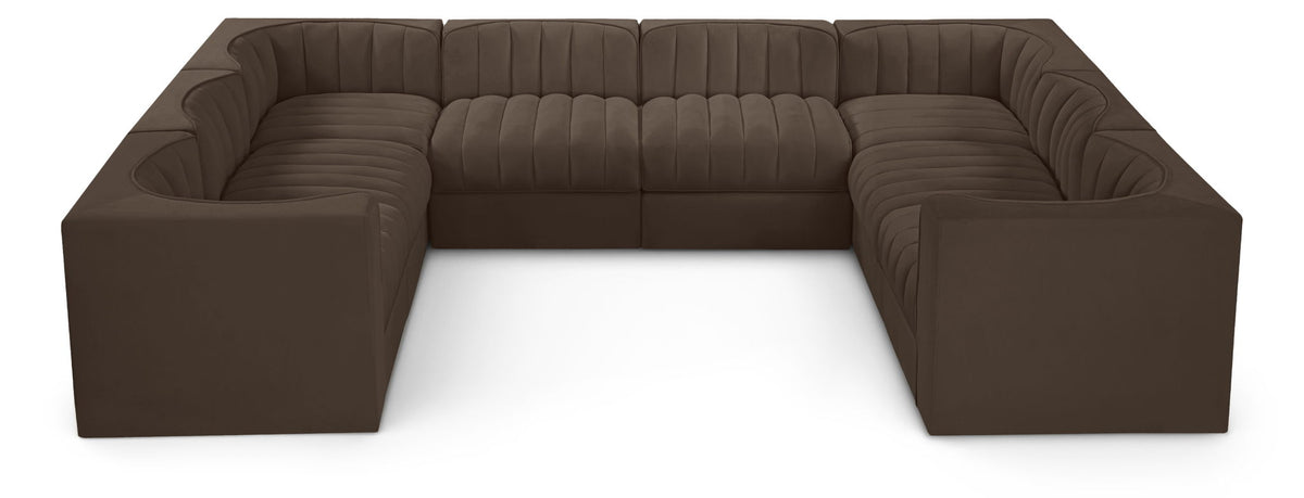Rummi - Velvet Performance Fabric Upholstered Modular Sectional