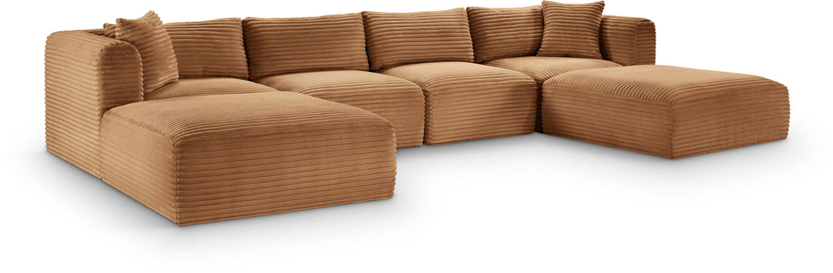 Shaggy - Fabric 6 Piece Modular Sectional With 2 Ottomans