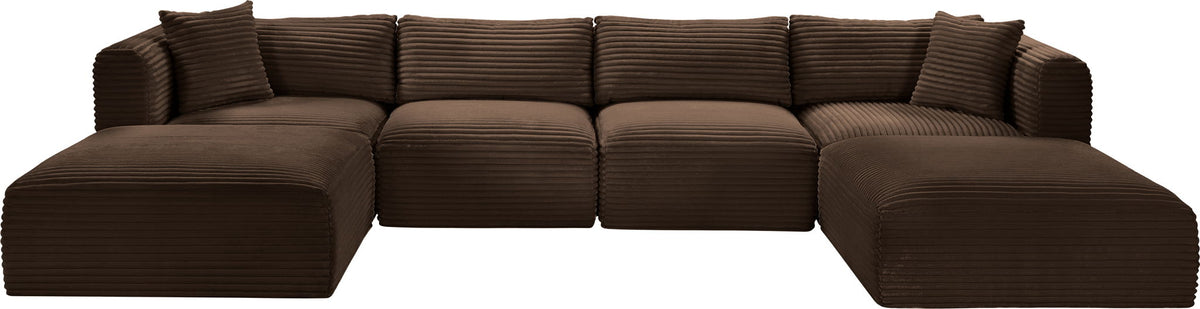Shaggy - 6 Piece Modular Sectional With 2 Ottomans