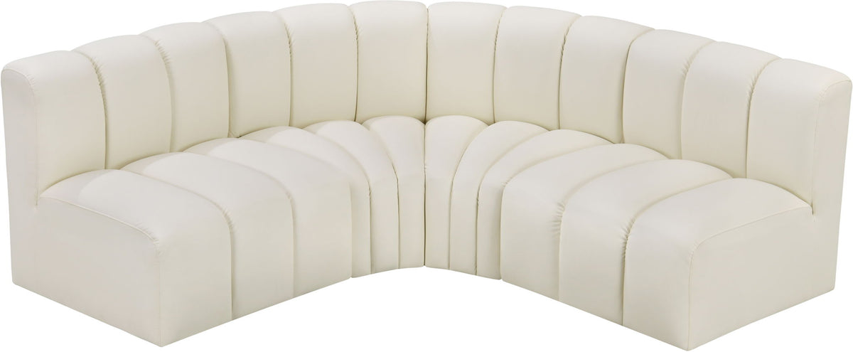 Arc - Faux Leather 4 Piece Corner Modular Sofa