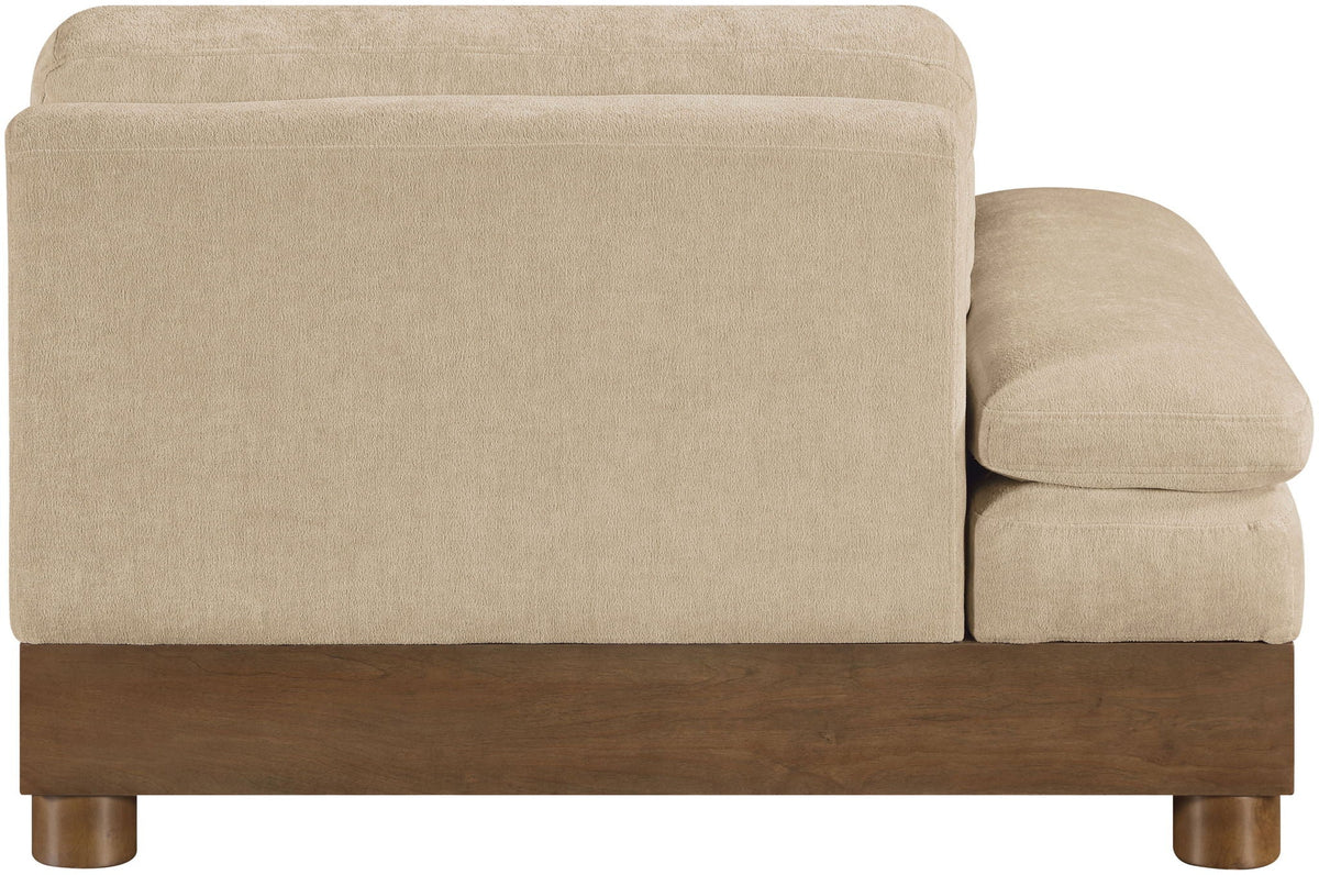 Turin - Chenille Fabric Upholstered Modular Arm Chair - Walnut Base