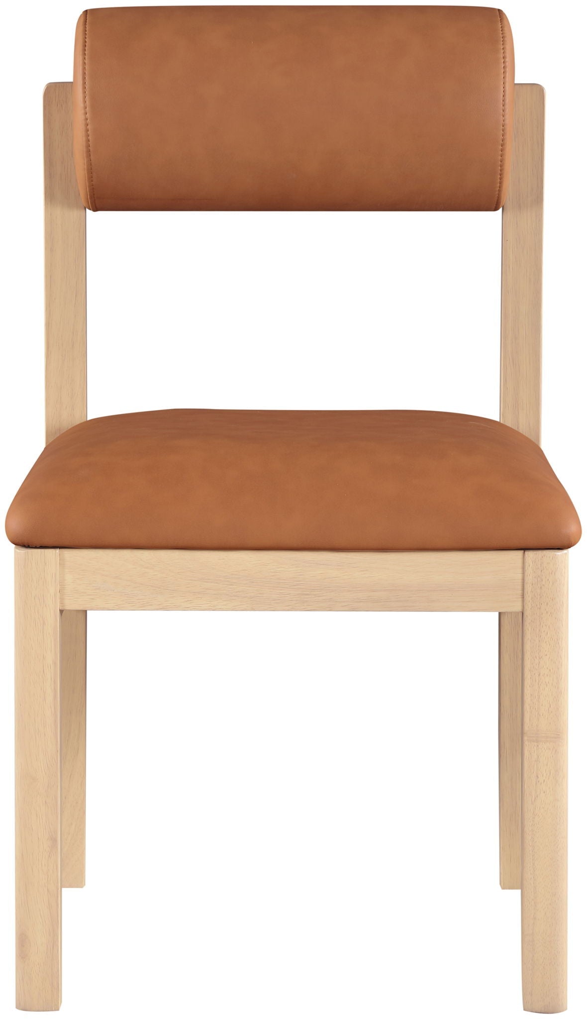 Roundhill - Faux Leather Dining Chair (Set of 2) - Natural Frame