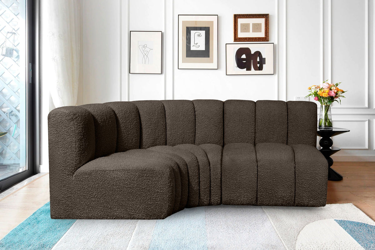 Arc - Boucle Fabric 3 Piece Sofa