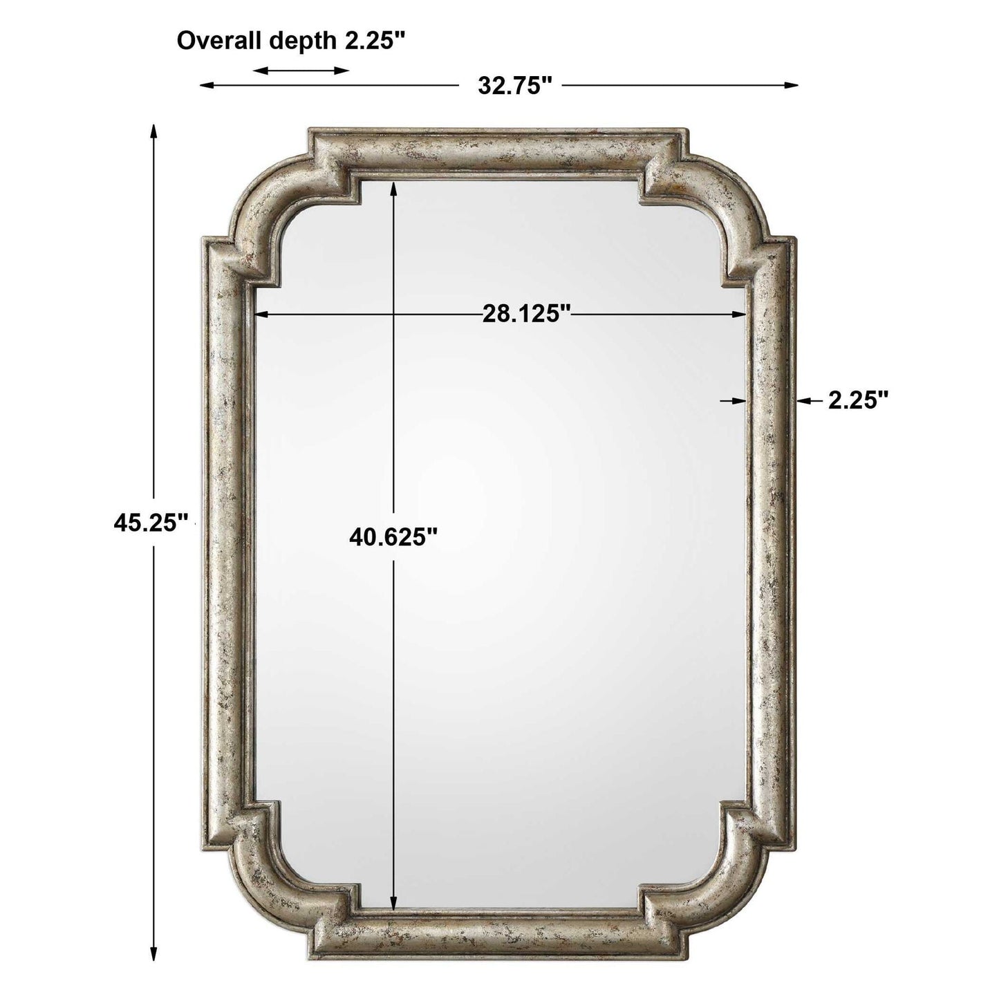 Calanna - Mirror - Antique Silver