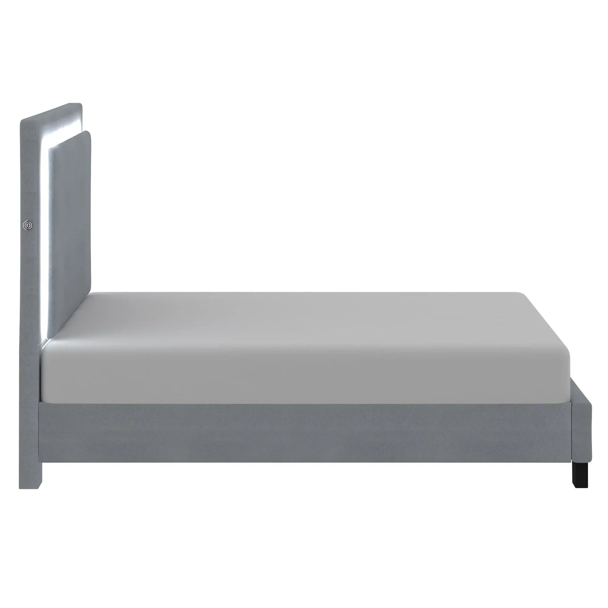 LUMINA-60'' PLATFORM BED-GREY - Furniture Depot