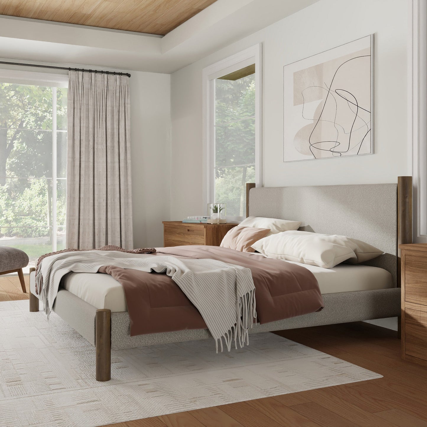 Zoran 78" Platform Bed Mushroom