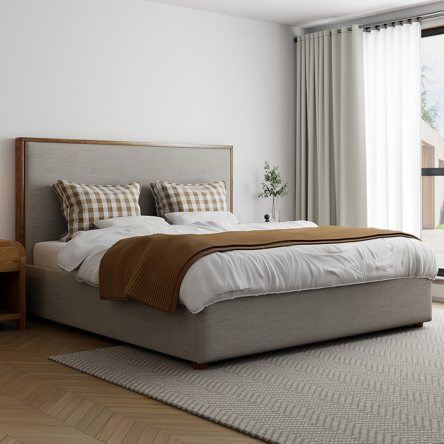 Andover 78" Platform Bed W/Drawer Oat