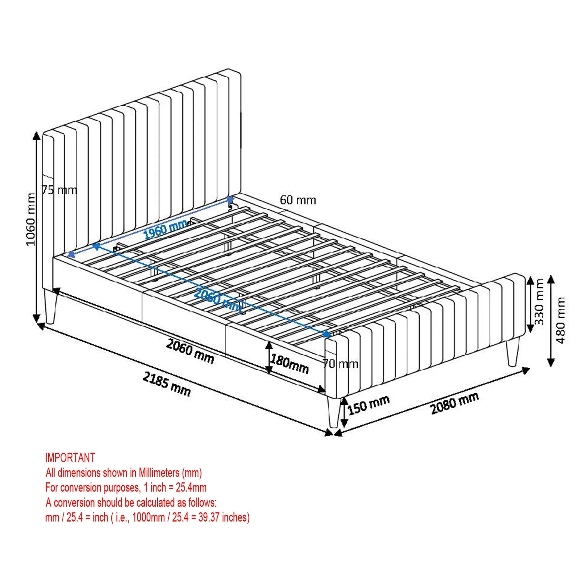 HANNAH-78'' BED-LIGHT GREY - Furniture Depot