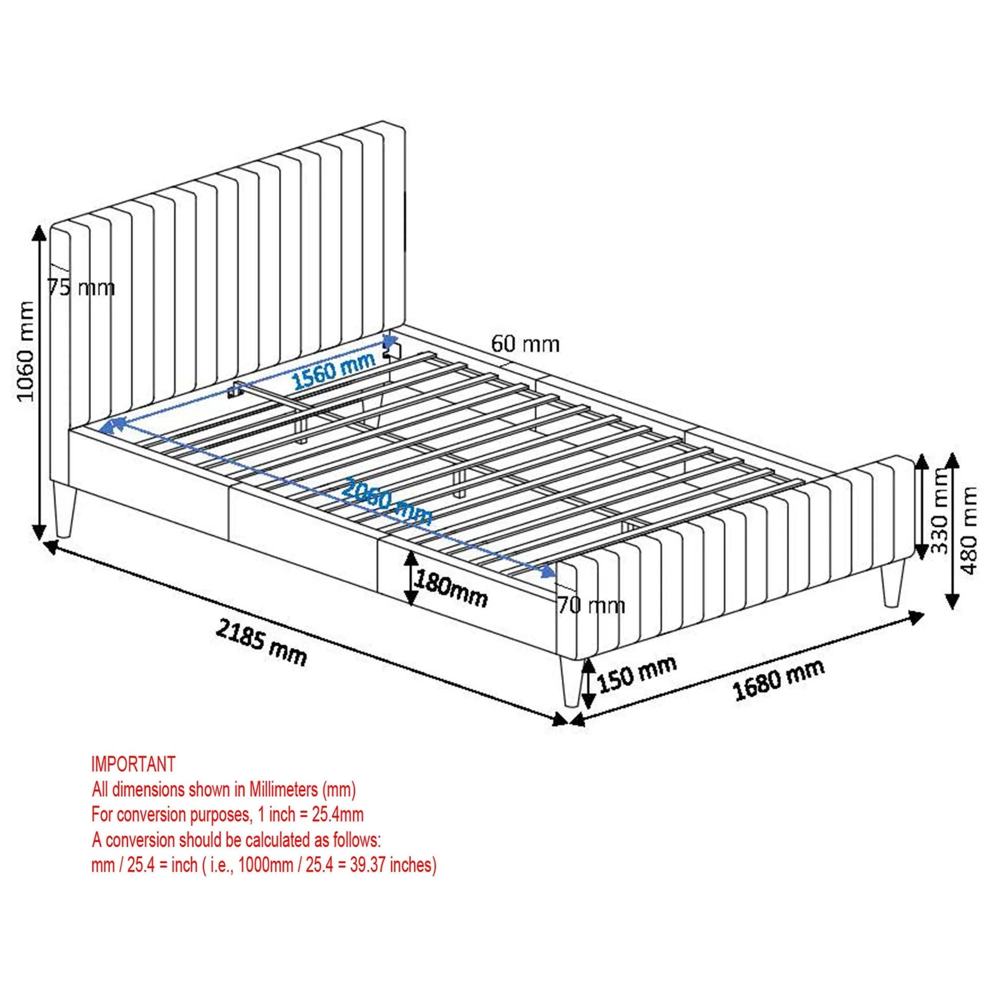 HANNAH-60'' PLATFORM BED-LIGHT GREY - Furniture Depot