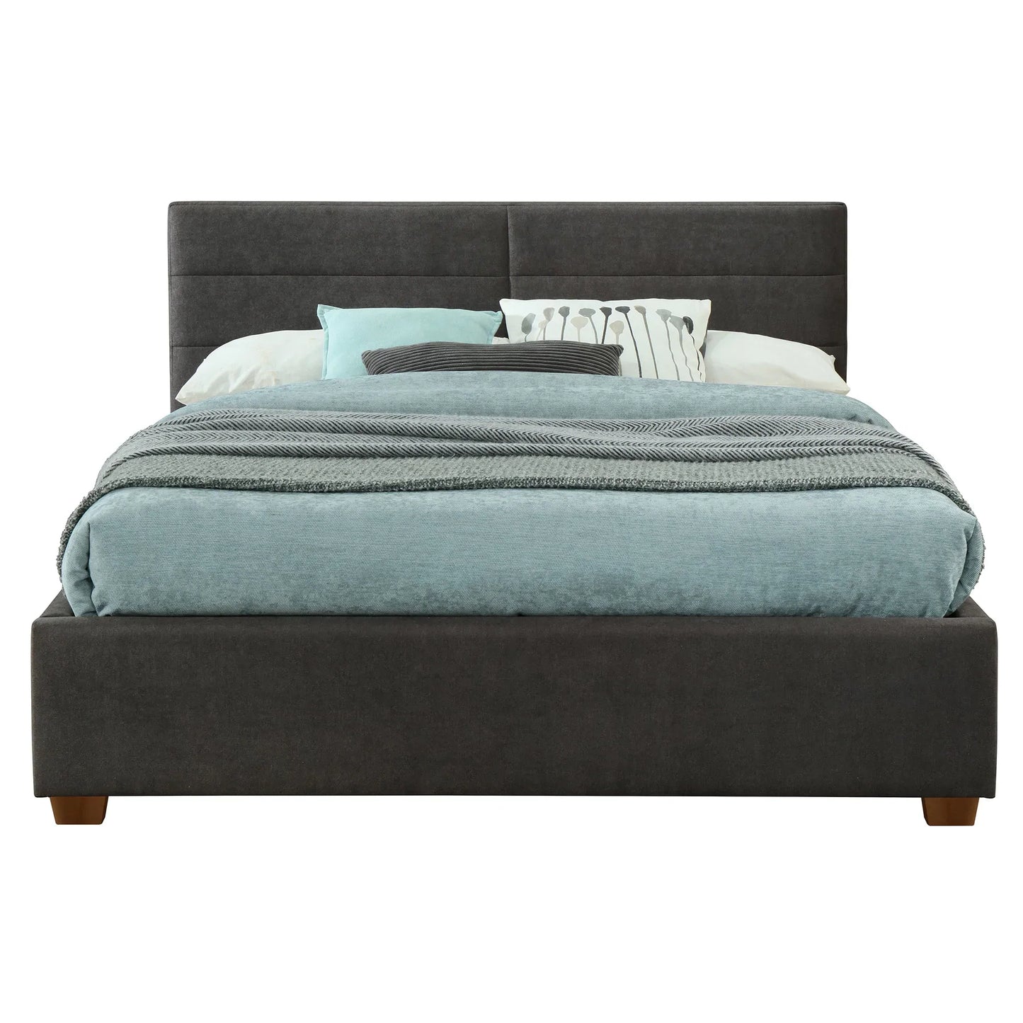 Emilio 60" Queen Platform Bed with Drawers in Charcoal - Furniture Depot