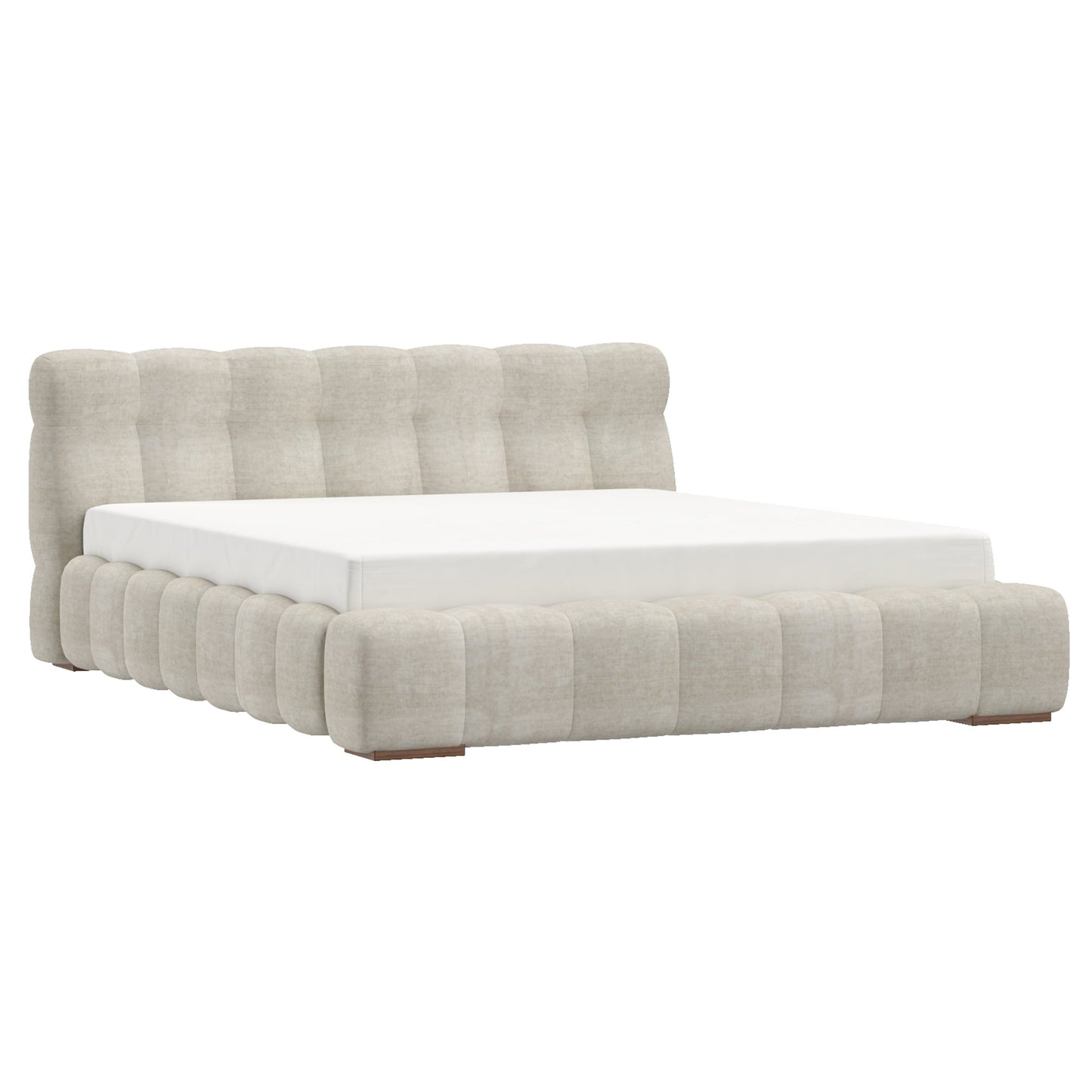 Pasha 78" Platform Bed Beige Pearl