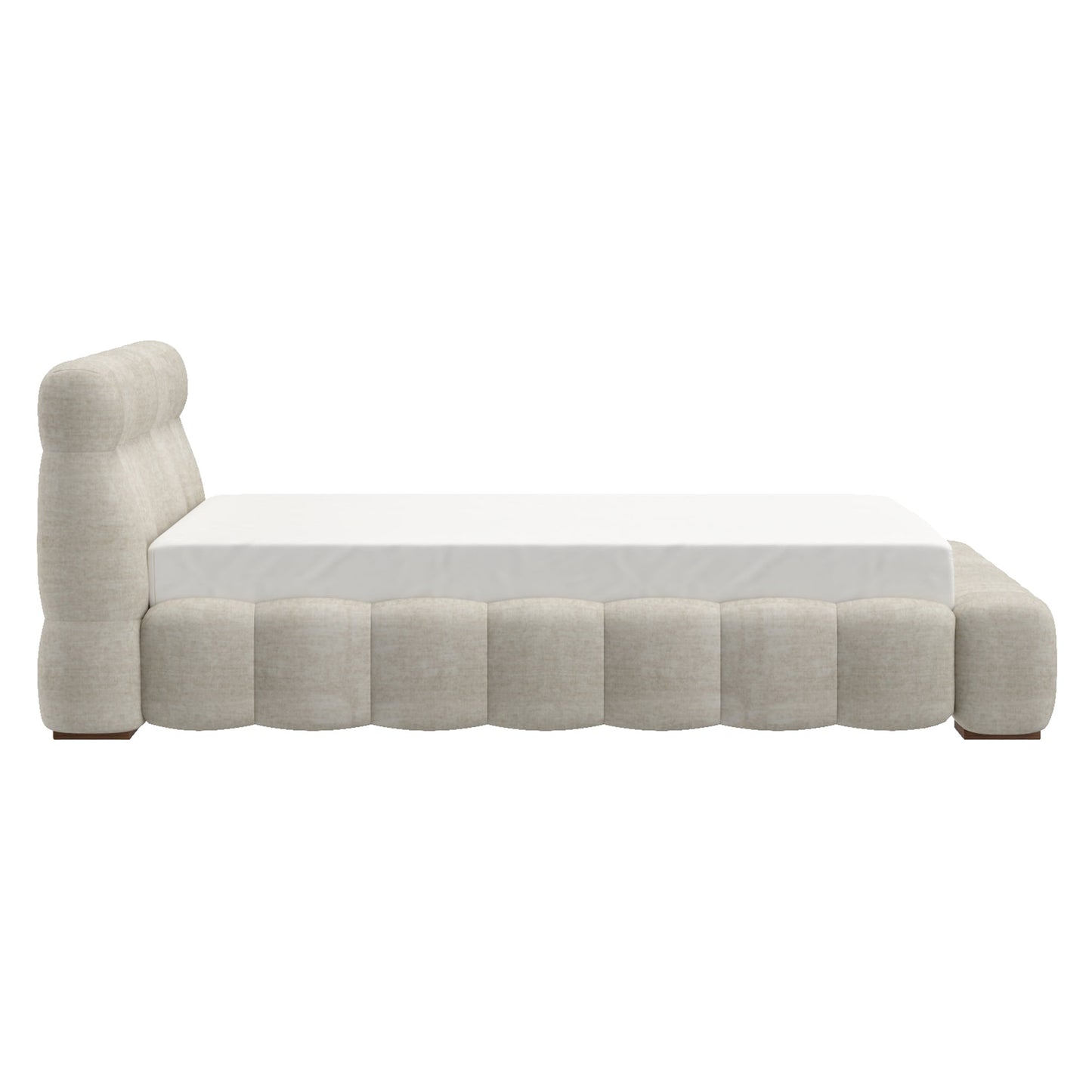 Pasha 78" Platform Bed Beige Pearl