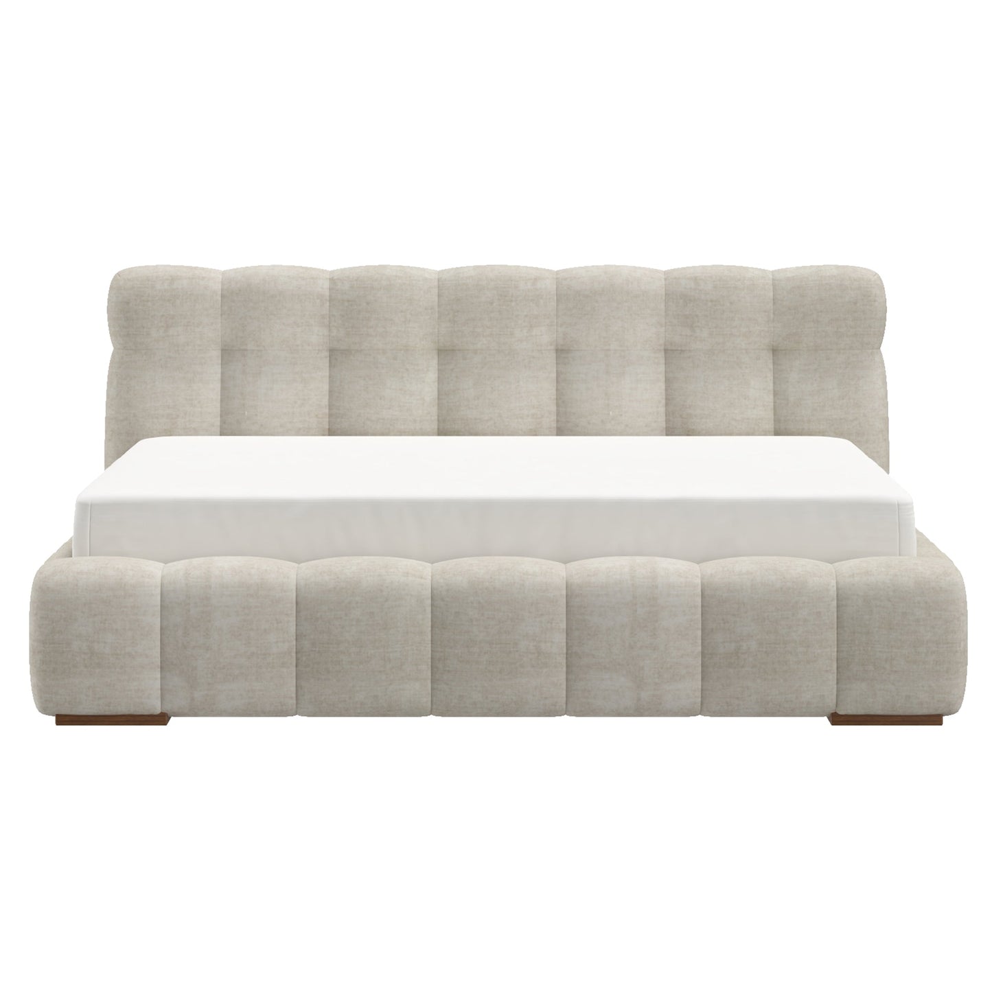 Pasha 78" Platform Bed Beige Pearl
