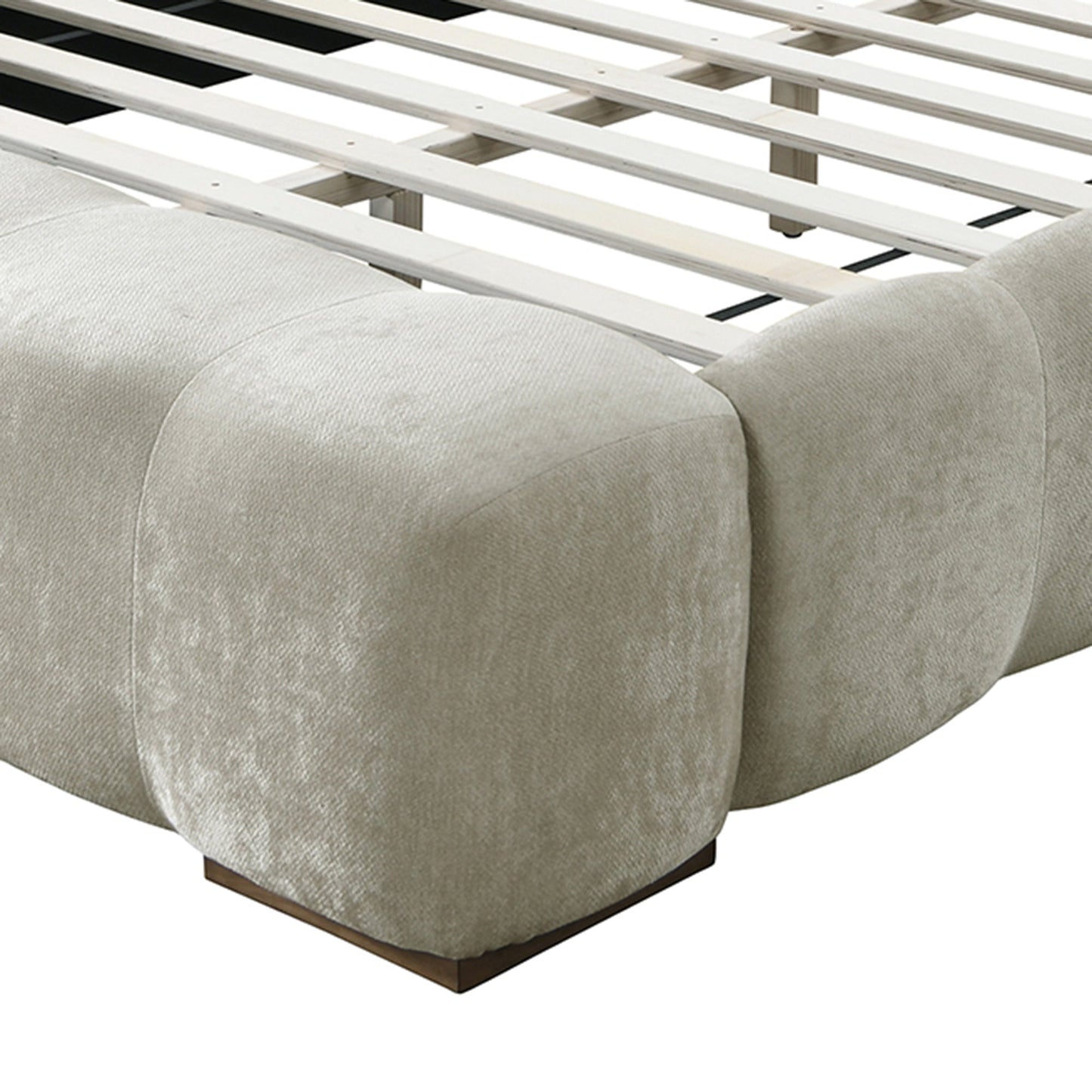Pasha 78" Platform Bed Beige Pearl