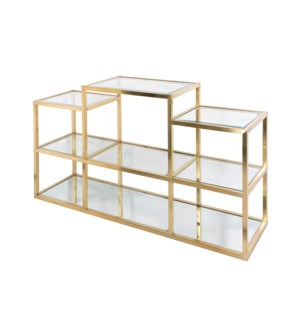 DALTON MULTI-LEVEL GOLD CONSOLE TABLE - Furniture Depot