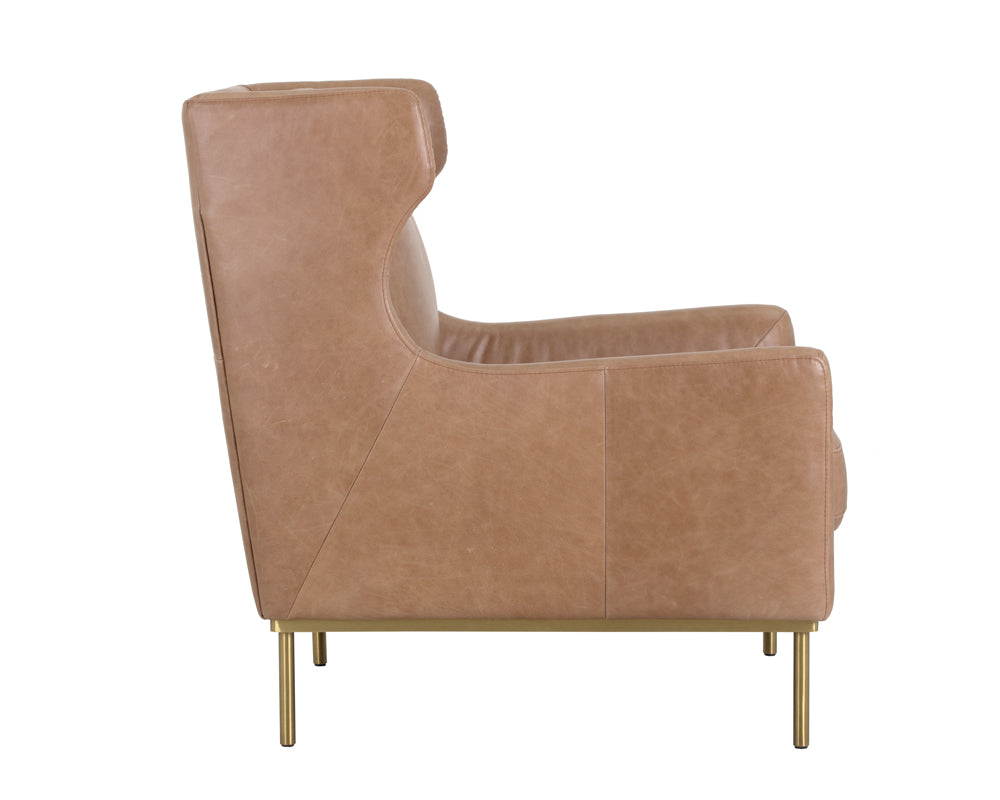 Virgil Lounge Chair -Marseille Camel Leather