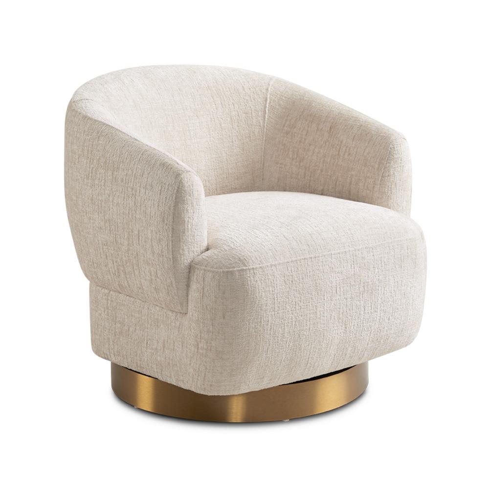 Liam Swivel Accent Chair and Matte Gold Base