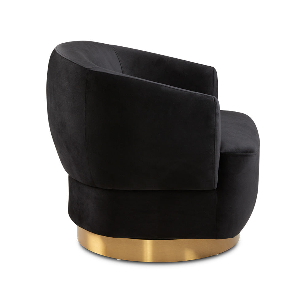 Liam Swivel Accent Chair and Matte Gold Base