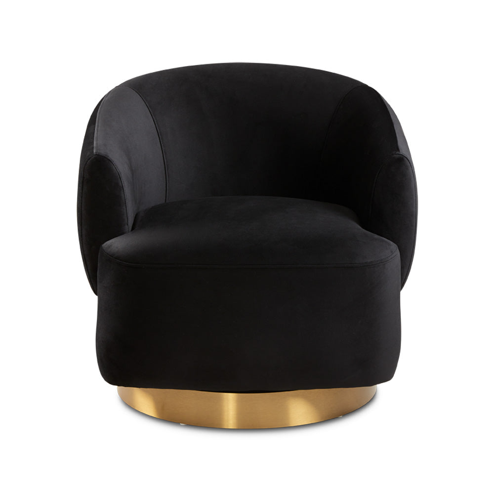 Liam Swivel Accent Chair and Matte Gold Base